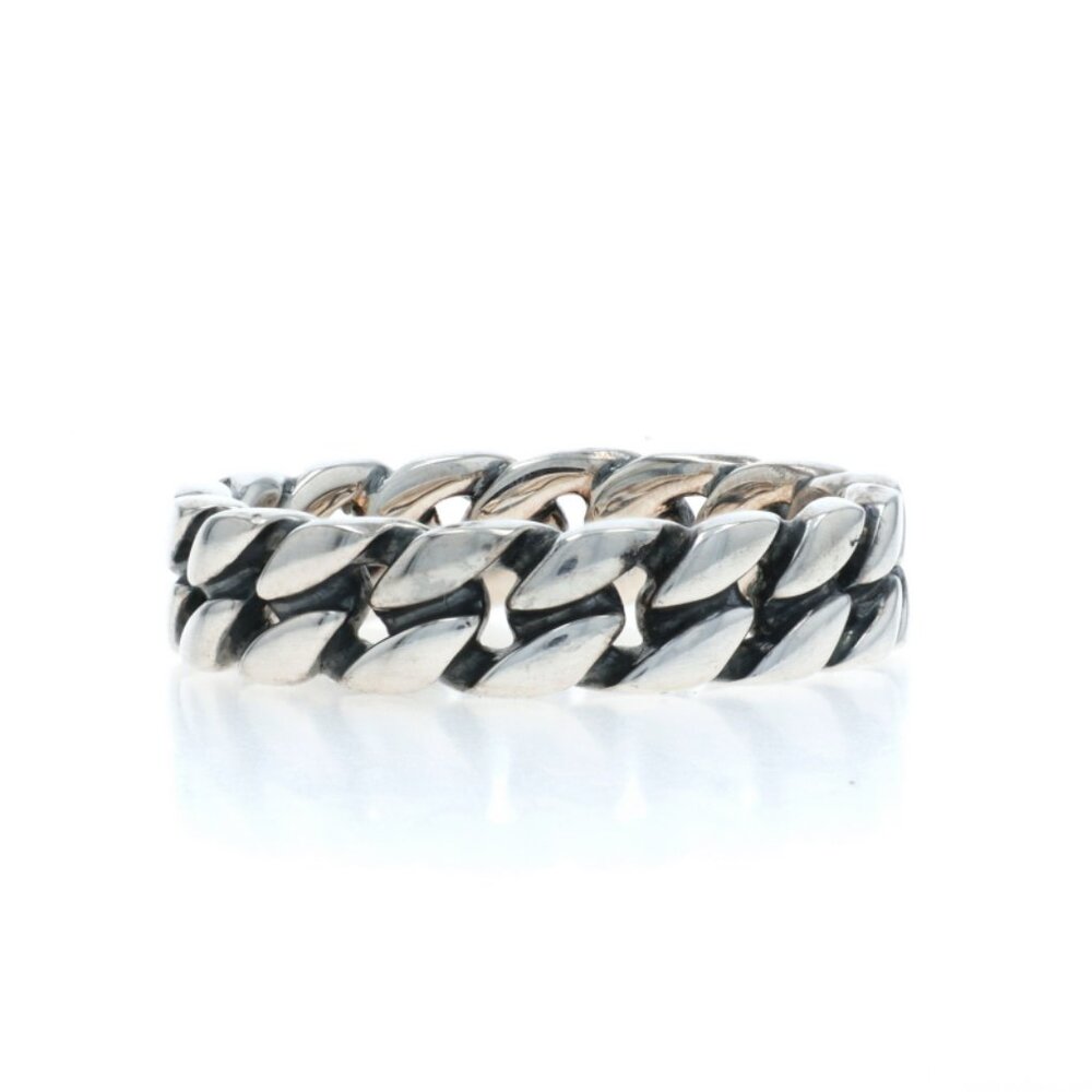 David Yurman Sterling Silver Cuban Link Band Size 10